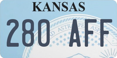 KS license plate 280AFF