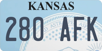 KS license plate 280AFK