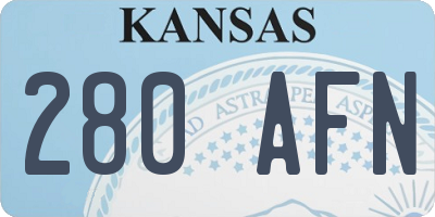 KS license plate 280AFN