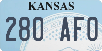 KS license plate 280AFO