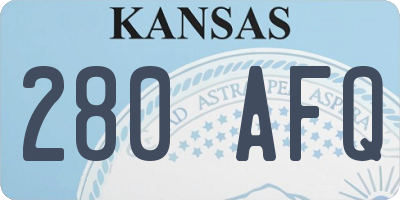 KS license plate 280AFQ