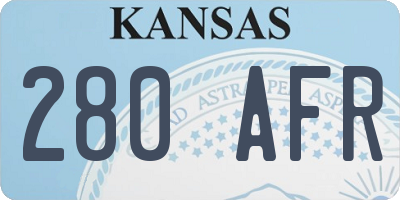 KS license plate 280AFR