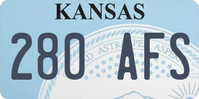 KS license plate 280AFS