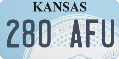 KS license plate 280AFU