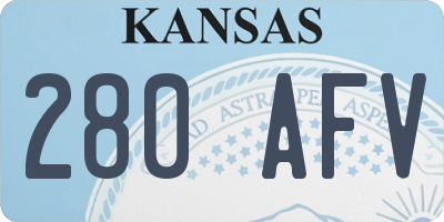 KS license plate 280AFV