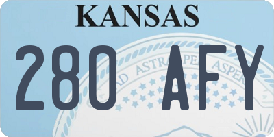 KS license plate 280AFY