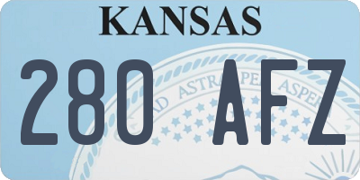 KS license plate 280AFZ