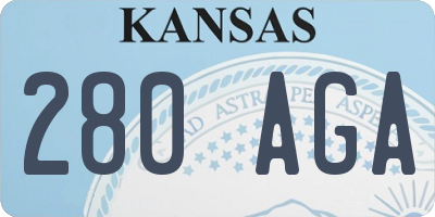 KS license plate 280AGA