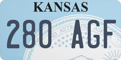 KS license plate 280AGF