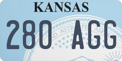 KS license plate 280AGG
