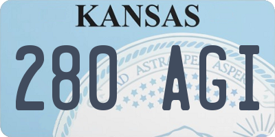 KS license plate 280AGI