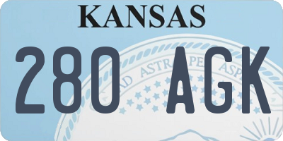 KS license plate 280AGK