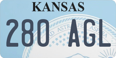 KS license plate 280AGL