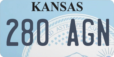 KS license plate 280AGN