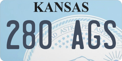KS license plate 280AGS