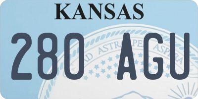 KS license plate 280AGU