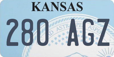 KS license plate 280AGZ