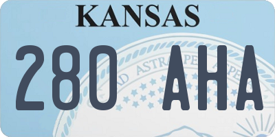 KS license plate 280AHA