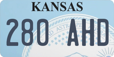 KS license plate 280AHD