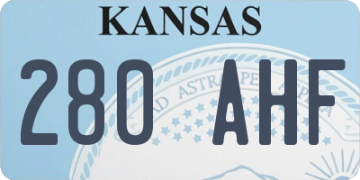 KS license plate 280AHF