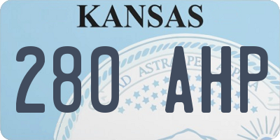KS license plate 280AHP