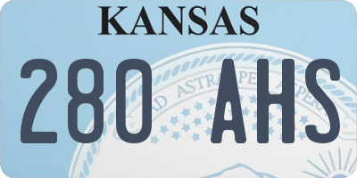 KS license plate 280AHS