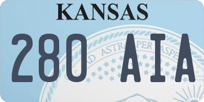 KS license plate 280AIA