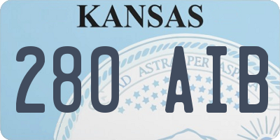 KS license plate 280AIB