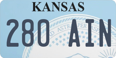 KS license plate 280AIN