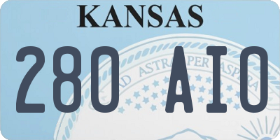 KS license plate 280AIO