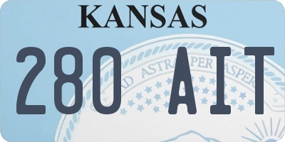 KS license plate 280AIT