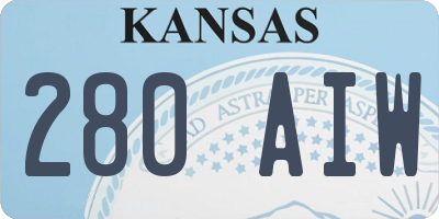 KS license plate 280AIW