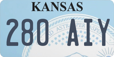 KS license plate 280AIY