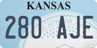 KS license plate 280AJE
