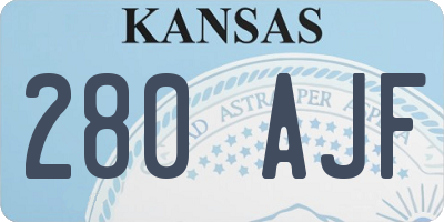 KS license plate 280AJF