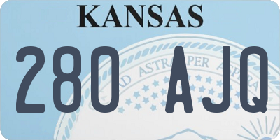 KS license plate 280AJQ