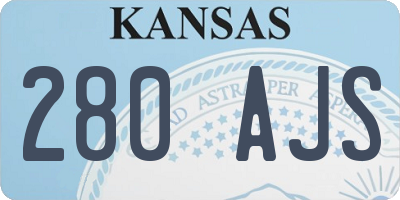 KS license plate 280AJS
