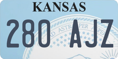 KS license plate 280AJZ