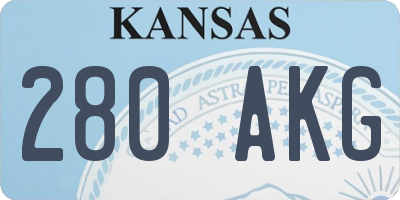 KS license plate 280AKG