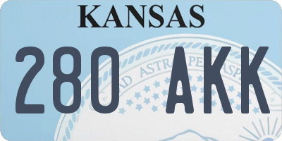 KS license plate 280AKK