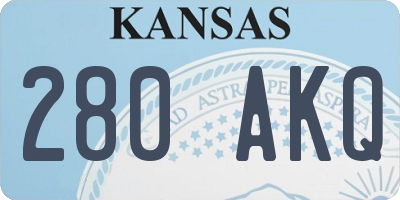 KS license plate 280AKQ