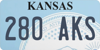 KS license plate 280AKS