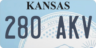 KS license plate 280AKV