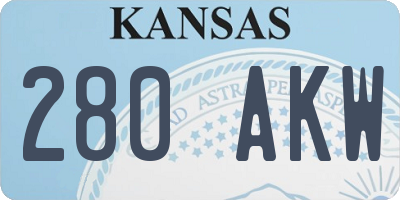 KS license plate 280AKW