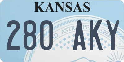 KS license plate 280AKY