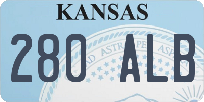 KS license plate 280ALB