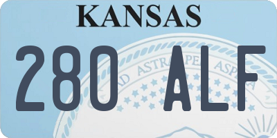 KS license plate 280ALF