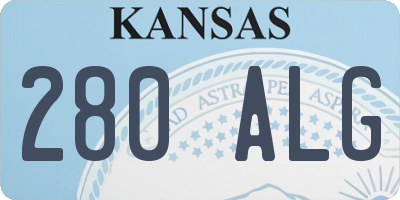 KS license plate 280ALG