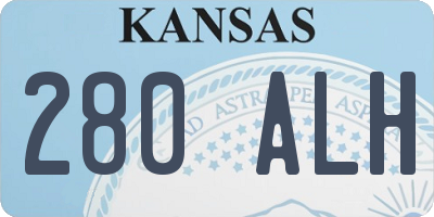 KS license plate 280ALH