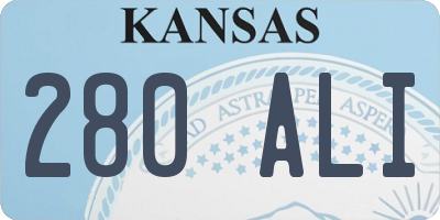 KS license plate 280ALI